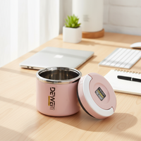 Boîte à lunch portable à double compartiment de 1000 ml en acier inoxydable 304, anti-fuite, pour adultes, étudiants et écoliers, directement de l'usine