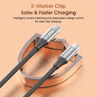 Câble de charge rapide USB-C vers USB-C ESEEKGO ES-C200 100W/6A 2M/6.6FT en nylon anti-casse pour montre connectée, ordinateur, écouteurs
