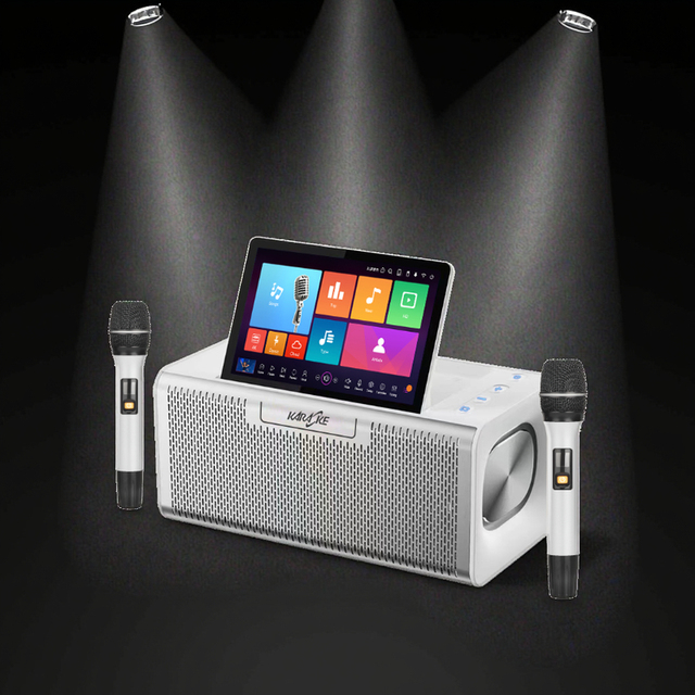 Handheld USB KARAOKE Machine with Dynamic Wireless Microphone for Singing with Headset Mic