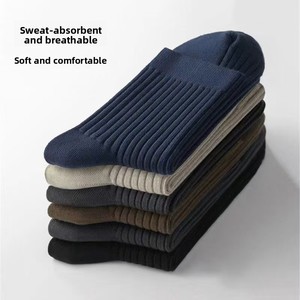 Calzini Eleganti da <span class=keywords><strong>Uomo</strong></span> in Cotone di Alta Qualità, Traspiranti, per Completo Formale, Classici Casual alla Caviglia per l'Autunno - Product Image 1