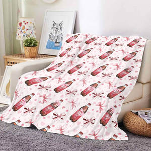 Couverture Polaire Douce en Flanelle à Motif Floral Cerise Coquette, Motif Canette de Boisson Gazeuse Dr.Peppered, pour Canapé et Lit - Product Image 4