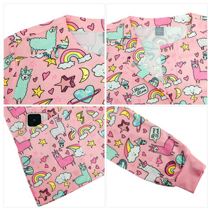 Printed Scrub Top Women Moisture Wicking Knitted Long Sleeve Hospital Uniforms For Nurse Doctor Clinic Dental Work Clothes - Product Image 3