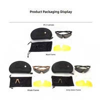 Lunettes de sport PC prêtes à l'emploi, lunettes tactiques d'extérieur, anti-impact, protection UV, verres polarisés remplaçables, ensemble de 3 pièces