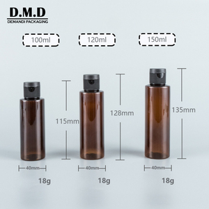 Wholesale Private Label 100ml Brown 150 ml 350ml <strong>500</strong> ml 10 oz Pet 250ml 8 oz Amber <strong>Plastic</strong> <strong>Bottle</strong> with Flip Top Cap - Product Image 4