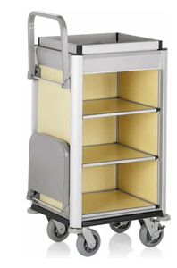 <span class=keywords><strong>Chariot</strong></span> <span class=keywords><strong>de</strong></span> ménage pour hôtel Sac noir simple <span class=keywords><strong>en</strong></span> bois clair moyen - Product Image 2