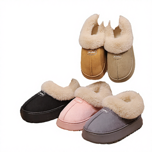 Chaussons d'intérieur et d'extérieur chauds et tendance en coton imprimé pour homme et femme, style automne-hiver, nouvelle collection transfrontalière, semelle EVA - Product Image 3