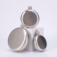 Gourde à whisky ronde portable en acier inoxydable pour homme, étanche, s'adaptant à une poche de veste, pour le camping