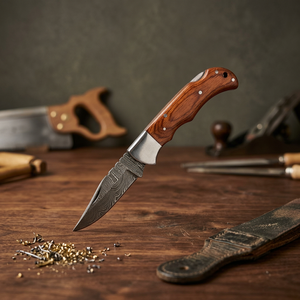 Rajput <b>Knives</b> Damascus Steel Clip Point Camping Survival Foldable Pocket <b>Knife</b> Pakka Wood Handle Straight Edge 3.00mm Thickness - Product Image 1