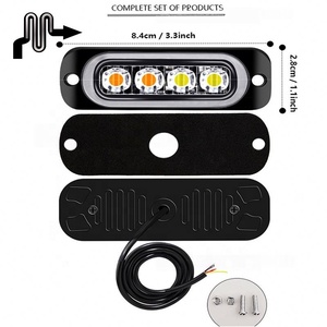 Accesorios para Automóviles, Luz Estroboscópica Delgada Roja y Azul de 12-24v para Techo, Luz de Advertencia para Automóviles y Camiones, Luces Estroboscópicas LED Blancas - Product Image 2