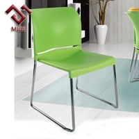 Chaises de salle à manger modernes en plastique à dossier haut Mige - Couleurs orange/bleu/blanc/vert, sièges confortables pour la maison, le bureau et l'atelier