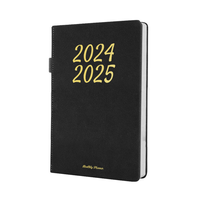 Agenda quotidien personnalisé 2026 avec couverture en cuir, à points, pour l'école, les affaires, le travail, le carnet de notes, type livre