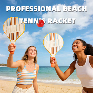 Raquetas de Tenis de Playa con Diseño de Logotipo Personalizado, con 2 Palas y 1 Pelota de Madera para <span class=keywords><strong>Juegos</strong></span> al Aire Libre y Promociones - Product Image 1