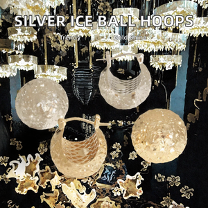 Wholesale New 925 Sterling Silver Gold Plated <b>Flash</b> Broken Ice Ball Hoop Earrings Children's Foreign <b>Light</b> Luxury High-End - Product Image 2