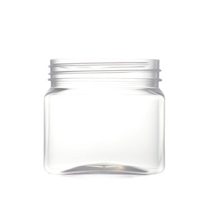 Transparent Square Pet <b>Bottle</b> 150Ml Wide Mouth Food Grade With Lid General Packaging - Product Image 2
