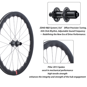 Juego de Ruedas Delanteras/Traseras BLAZZEN <span class=keywords><strong>RDC</strong></span> T800 de Fibra de Carbono 700C para Bicicleta de Carretera con Frenos de Disco, Acabado Mate de 50 mm, Tubeless, OEM, 24 Radios - Product Image 1