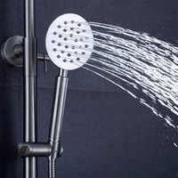 Ensemble de douche en acier inoxydable SUS 304, barre de douche apparente, mitigeur de douche chaud et froid, ensemble de robinets de douche pluie cascade pour la maison et les hôtels