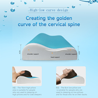 Oreiller à mémoire de forme Coussin de cou en mousse Oreiller de gel de lit blanc Oreillers de refroidissement bleus pour dormir Coussin de soulagement de la fatigue du cou de voyage