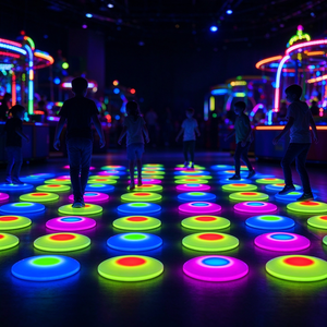 Dalles de sol interactives à détection de pression pour jeux, éclairées, pour l'intérieur et l'extérieur, scène 3D interactive, plancher de danse LED lumineux rechargeable - Product Image 3