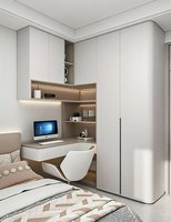 Armoire pleine hauteur avec bureau pliable, rainure pour câbles personnalisée et rangement ventilé pour chambre de jeunes européens