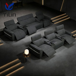 Sofá de Cine en Casa Moderno VIP Personalizado, Muebles de Sala de Estar, Reposacabezas Eléctrico con Doble <span class=keywords><strong>Motor</strong></span> y Masaje - Product Image 1