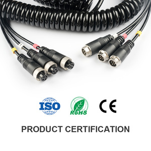 Gx12 4-pin 1-to-3 mùa xuân cuộn cáp nam/nữ PU mở rộng dây cho năng lượng mặt trời điện & Xe Tải xe Hệ thống an ninh - Product Image 3