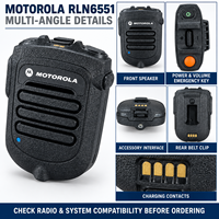 Kit RSM sans fil longue portée Motorola RLN6551B avec micro-haut-parleur pour radios mobiles XPR4350, XPR4550, XPR5550