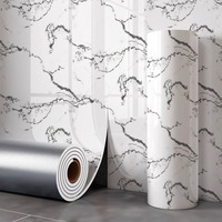 Papier peint de cuisine auto-adhésif brillant, résistant à l'huile, imperméable, antistatique, autocollant mural en PVC, film marbré pour la rénovation des armoires