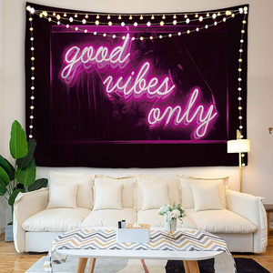 <span class=keywords><strong>Tapisserie</strong></span> « Funny Words Good Vibes Only Pink Welcome to the Shitshow » pour Fête, Art Adolescentin, <span class=keywords><strong>Salon</strong></span>, Dortoir - Product Image 2