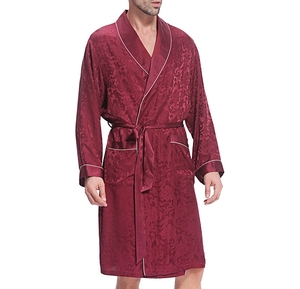 Vente en gros de <span class=keywords><strong>pyjamas</strong></span> bon marché fabricant Kimono en satin de soie à col châle pour hommes Robes de soirée de marié de luxe Robe de chambre pour hommes - Product Image 4