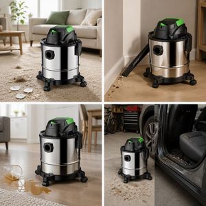 Nouvel aspirateur à tapis portable silencieux de 1000 W, 12 L/15 L/20 L, avec technologie cyclonique, fonction humide/sèche, pour usage domestique - Product Image 2