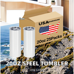 Vaso de sublimación estilo americano de 20 oz, en stock en almacén de EE. UU., para botella de agua recta y delgada de acero inoxidable con tapa para pajita. - Product Image 3