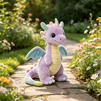 Peluche Dragon Volant Mignon Violet, Jouet en Peluche Doux Personnalisable, Vente en Gros de Jouets en Peluche Personnalisés