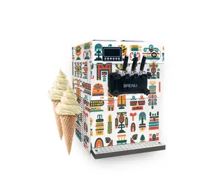 brenu Easy To Operated Industrial Table Top Soft Serve automatic Italian Discount Ice Cream Making Machine For Sale