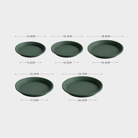 Pot Tanam Plastik PP Bulat Modern Putih Hijau 15-28CM untuk Pembibitan Bunga, Tanaman Rumah, dan Kebun