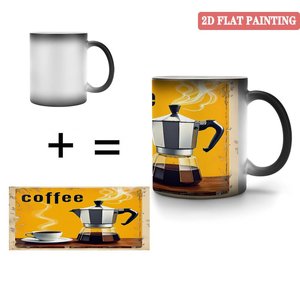 Modern Home Tabletop Magic Mug 11oz Frosted Black <b>Ceramic</b> Heat Sensitive <b>Cup</b> - Product Image 4