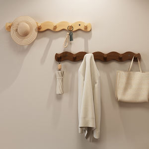 Gancho de ropa de madera maciza caliente para puerta de <span class=keywords><strong>entrada</strong></span>, colgador de ropa colgante detrás de la puerta de <span class=keywords><strong>entrada</strong></span>, ropa creativa, sombrero, gancho Wallart - Product Image 1