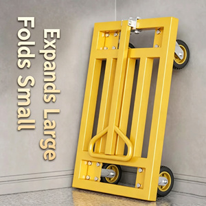 Carretilla de Mano <span class=keywords><strong>Plegable</strong></span> de 6 Pulgadas, Silenciosa, Resistente al Desgaste, con Tubo Cuadrado, Capacidad de Carga de 1250 kg, para Compras y Transporte - Product Image 5