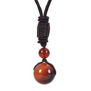 Lateefah 2025 collar de moda hombres cuerda cuentas dobles colgante de cristal de piedra Natural - Product Image 5