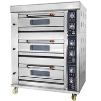 Équipement de cuisson industriel commercial Four à pizza Feu de bois Pain Gâteau Boulangerie Four à gaz électrique avec vapeur