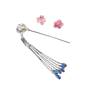 Chinese style Hair accessories with ancient elements and Chinese traditional dress metallic Hairpin for decoration