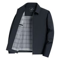 Veste décontractée à revers pour homme, nouvelle collection automne, haut de gamme, couleur unie, avec fermeture éclair, pour papa d'âge mûr