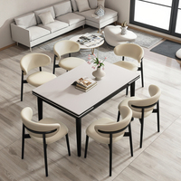 Ensemble table et chaises pliantes rétractables en bois massif, pour usage domestique, moderne, 4 places, petite table rectangulaire pour appartement