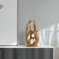 Sculpture d'art abstraite moderne en bois sculpté, décoration haut de gamme faite à la main pour salon et entrée, Modèle 30
