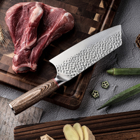 Grandsharp professionnel 4CR13 lame de marteau en acier inoxydable couteau de couperet de 7 pouces avec manche en bois couteau de cuisine ménage