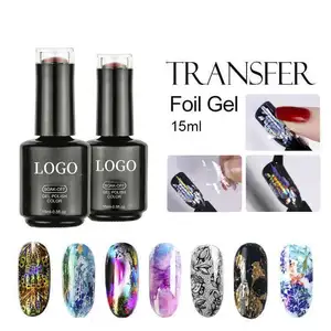 Yimei Clear Stamping Transfer Foil Gel Nail Glue Wholesale Supplier Custom Logo Foil Gel Transfer Paint Nail Stamp Gel