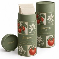 Emballage personnalisé en tube de papier pour graines de jardin avec noyau en carton blanc, impression CMYK, dorure et vernis UV brillant