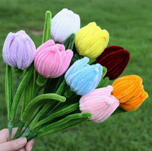 Ramo de <span class=keywords><strong>Tulipanes</strong></span> Artificiales Tejidos a Crochet, Flores Preservadas en Varilla, Regalo para el Día de San Valentín o el Día de la Madre - Product Image 4