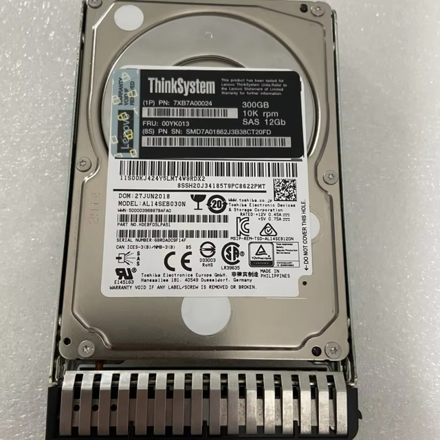 Original New 00YK013 7XB7A00024 1000rpm SAS 12G 512n 2.5inch Hot-swap Server Hard Disk Drive 300GB Internal HDD