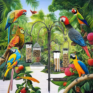 Mangeoire à oiseaux en métal de qualité supérieure pour décoration de jardin la plus populaire <span class=keywords><strong>Station</strong></span> d'alimentation pour oiseaux sauvages en métal attirant l'extérieur - Product Image 3