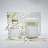 Platin Schwarz Gold Flammenlose Rattan Duftkerzen-Set aus Sojawachs Geschenkbox Valentinstag Grenzüberschreitendes Souvenir Großhandel